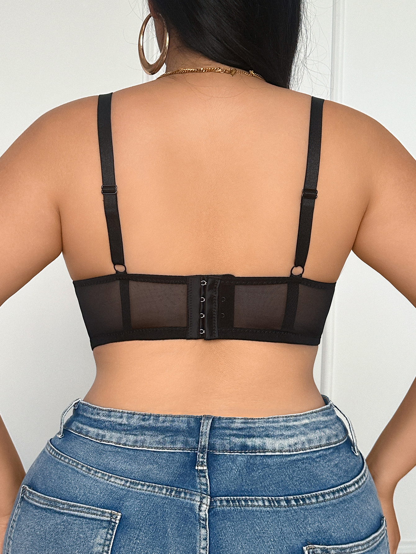 Wide Strap Plus Size Women Bra - Plunge Bra Push Up のレビューと価格