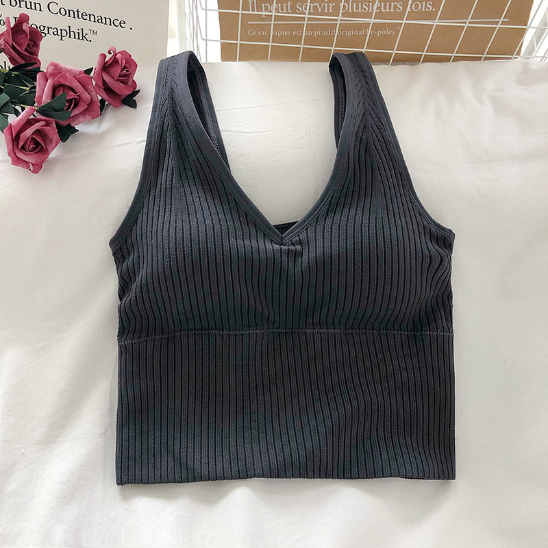 Women's Tank Crop Tops Female  - T Shirt Bra Seamless のレビューと価格