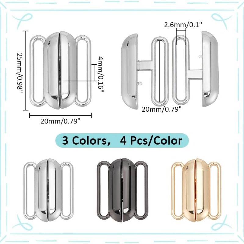 12 Sets 3 Colors Front Closing - Nursing Bra Clip のレビューと価格