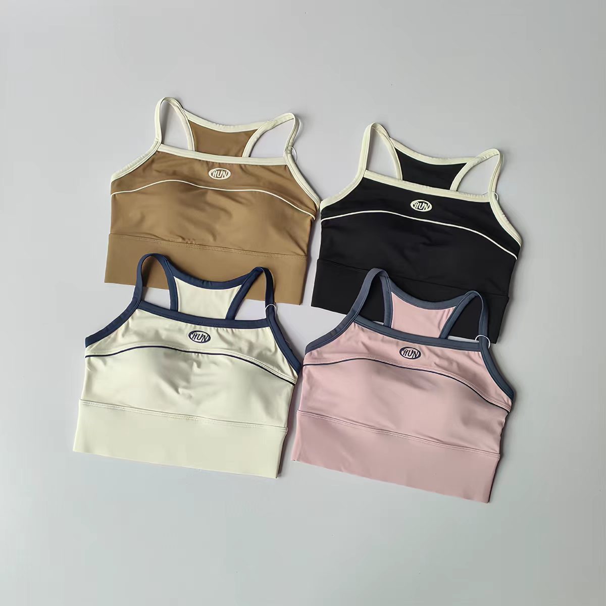 Women Color Block Sports Bra w - Plunge Bra Push Up のレビューと価格
