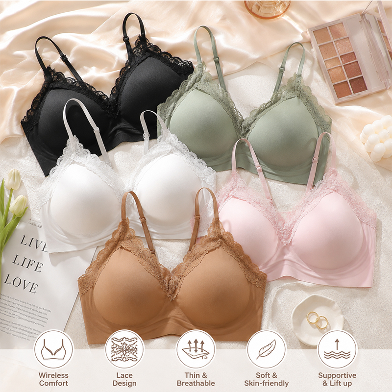 Wire Free Seamless Bralette fo - Sleep Bra Bralette のレビューと価格