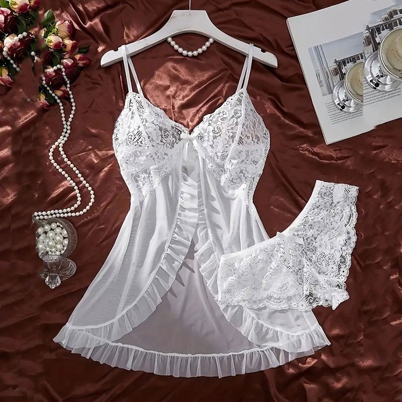 Soft Sheer Nighty Pajamas Hots - Sheer Mesh Bra のレビューと価格
