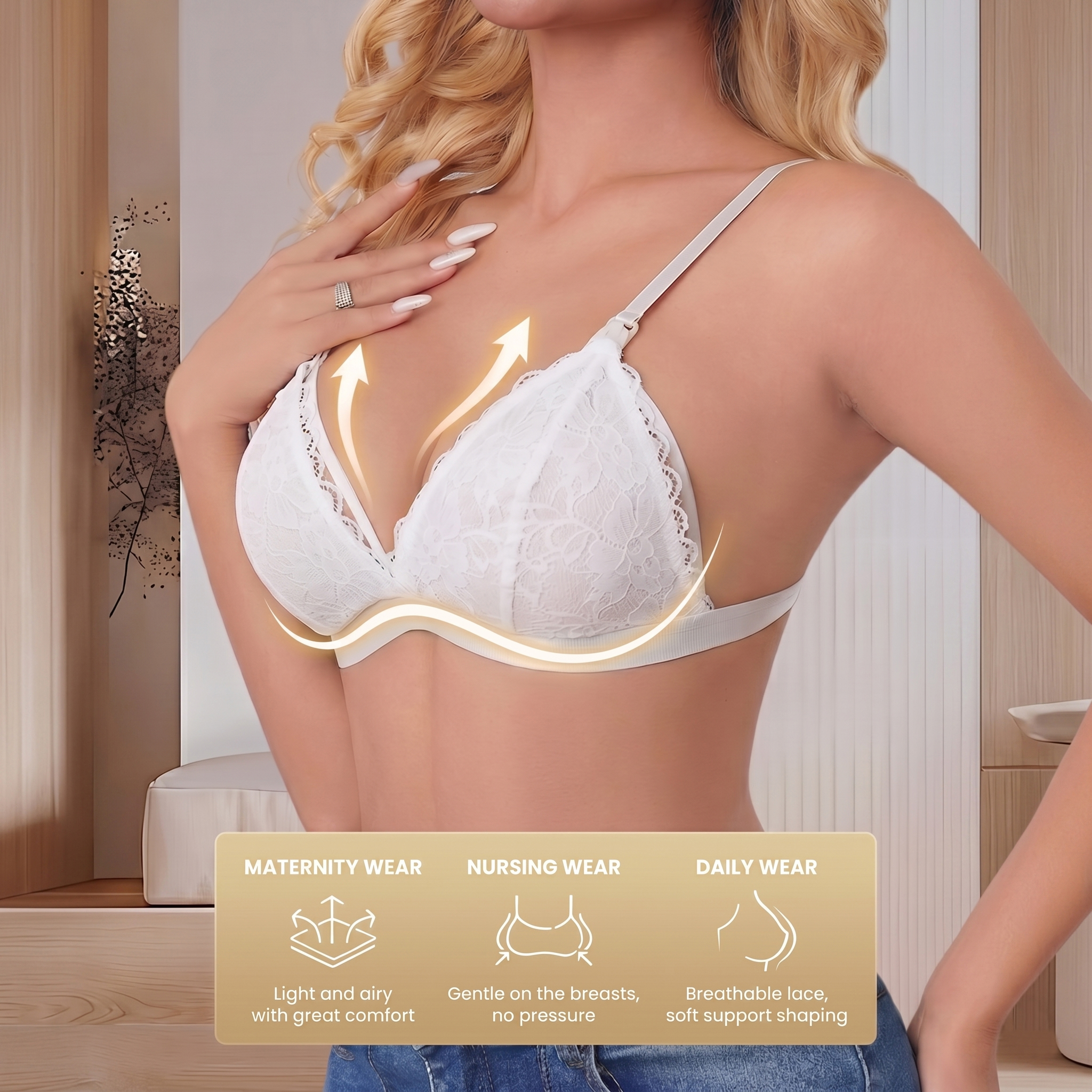 Women's White Lace Maternity N - Nursing Bra Clip のレビューと価格
