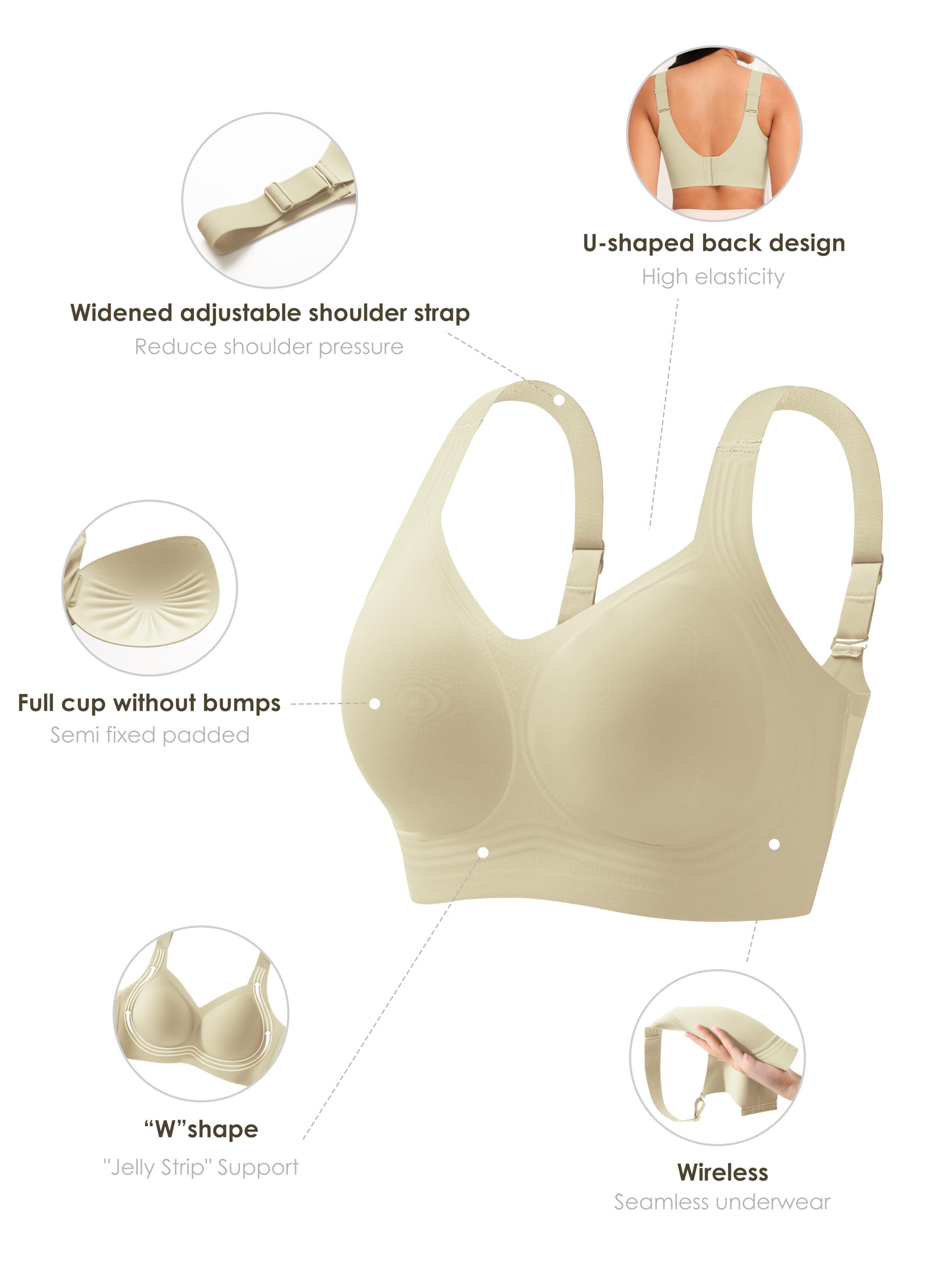 Women Wirefree Bras for Women  - Full Coverage Bra のレビューと価格