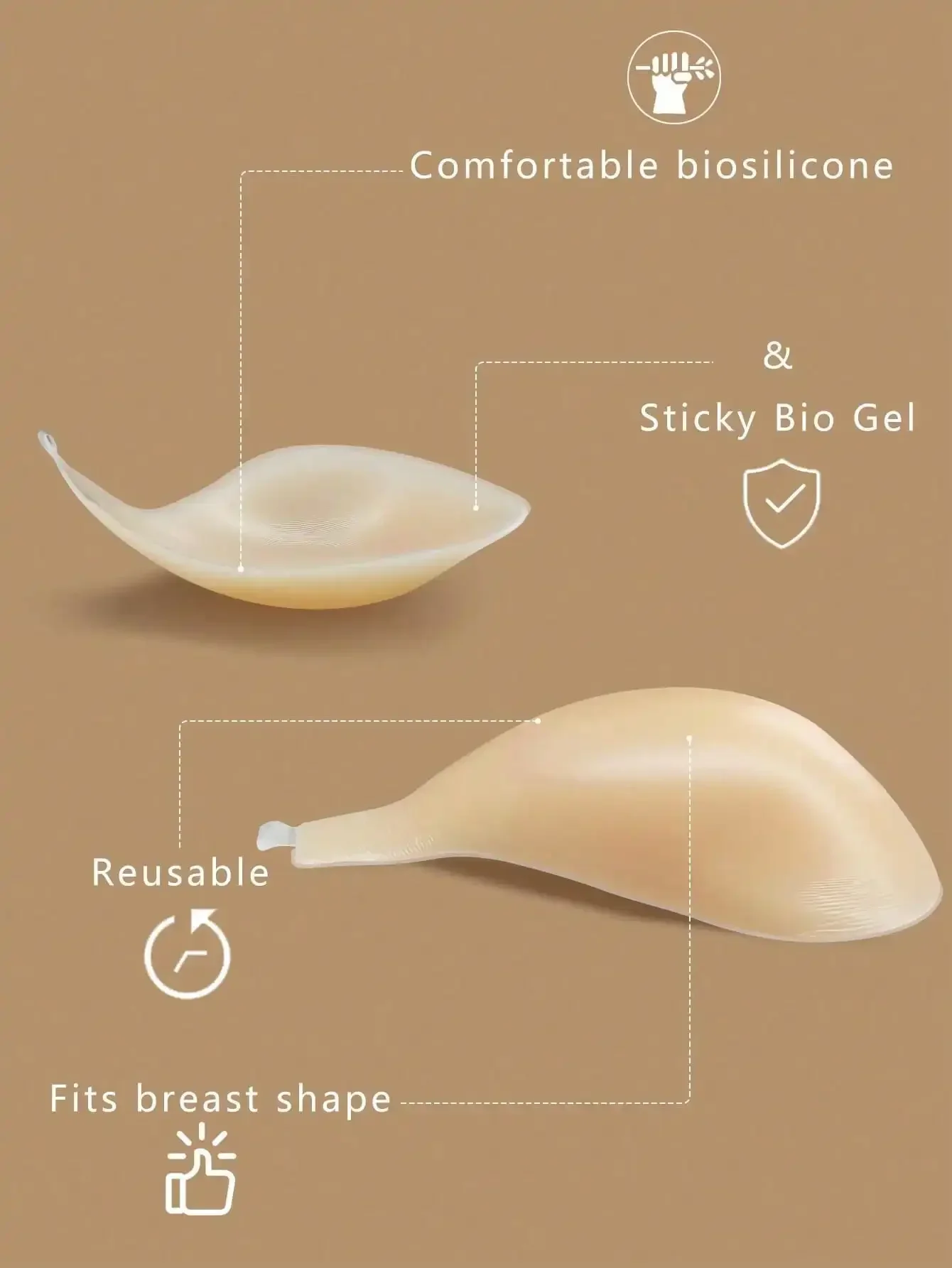 1pc Invisible Backless Straple - Push Up Bra Silicone のレビューと価格