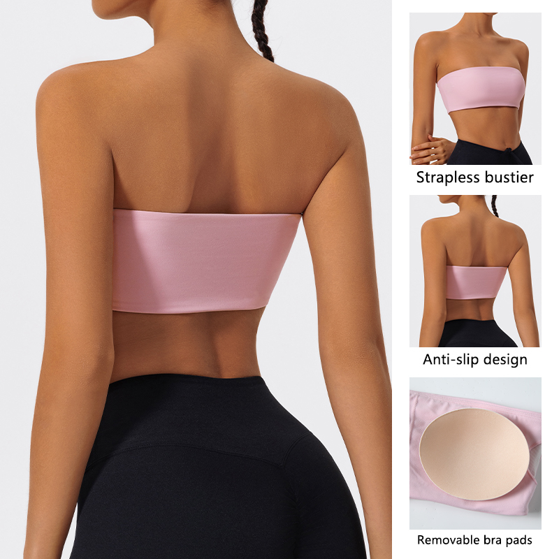 Strapless Sports Bra Gym Crop  - Sports Bra Racerback のレビューと価格
