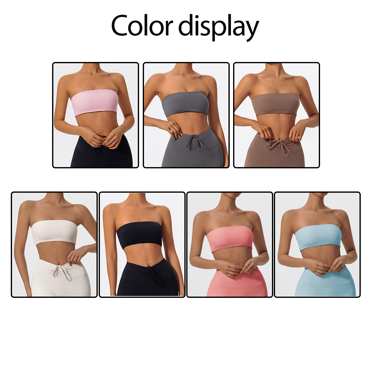 Strapless Sports Bra Gym Crop  - Sports Bra Racerback のレビューと価格