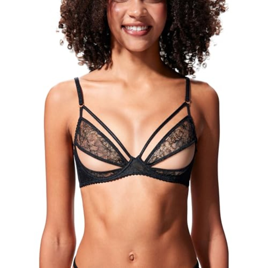 Faye Women's Sexy Lace Bra, Ba - Demi Bra Balconette のレビューと価格