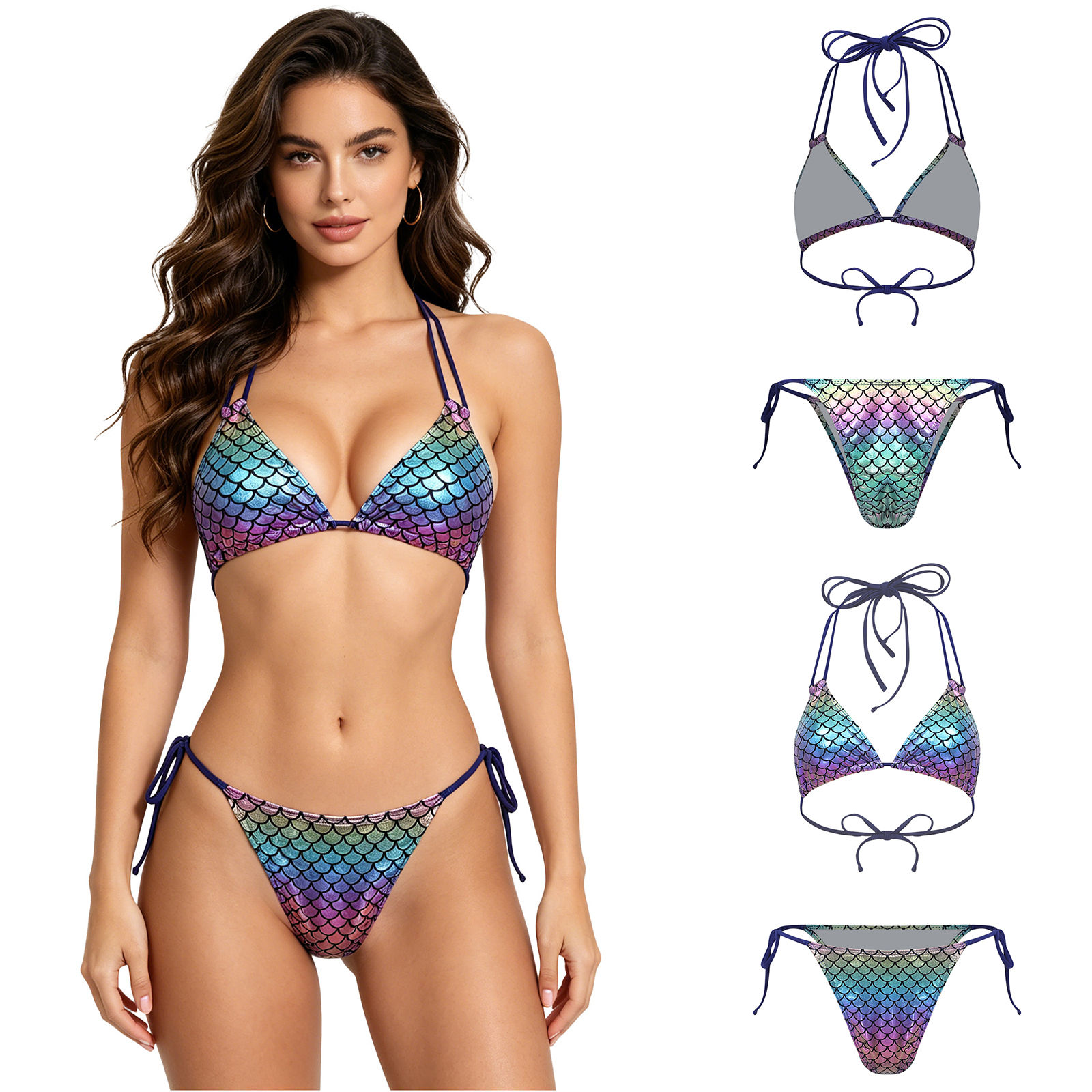 Women's Mermaid Bikini Swimsui - Underwire Bra Padded のレビューと価格