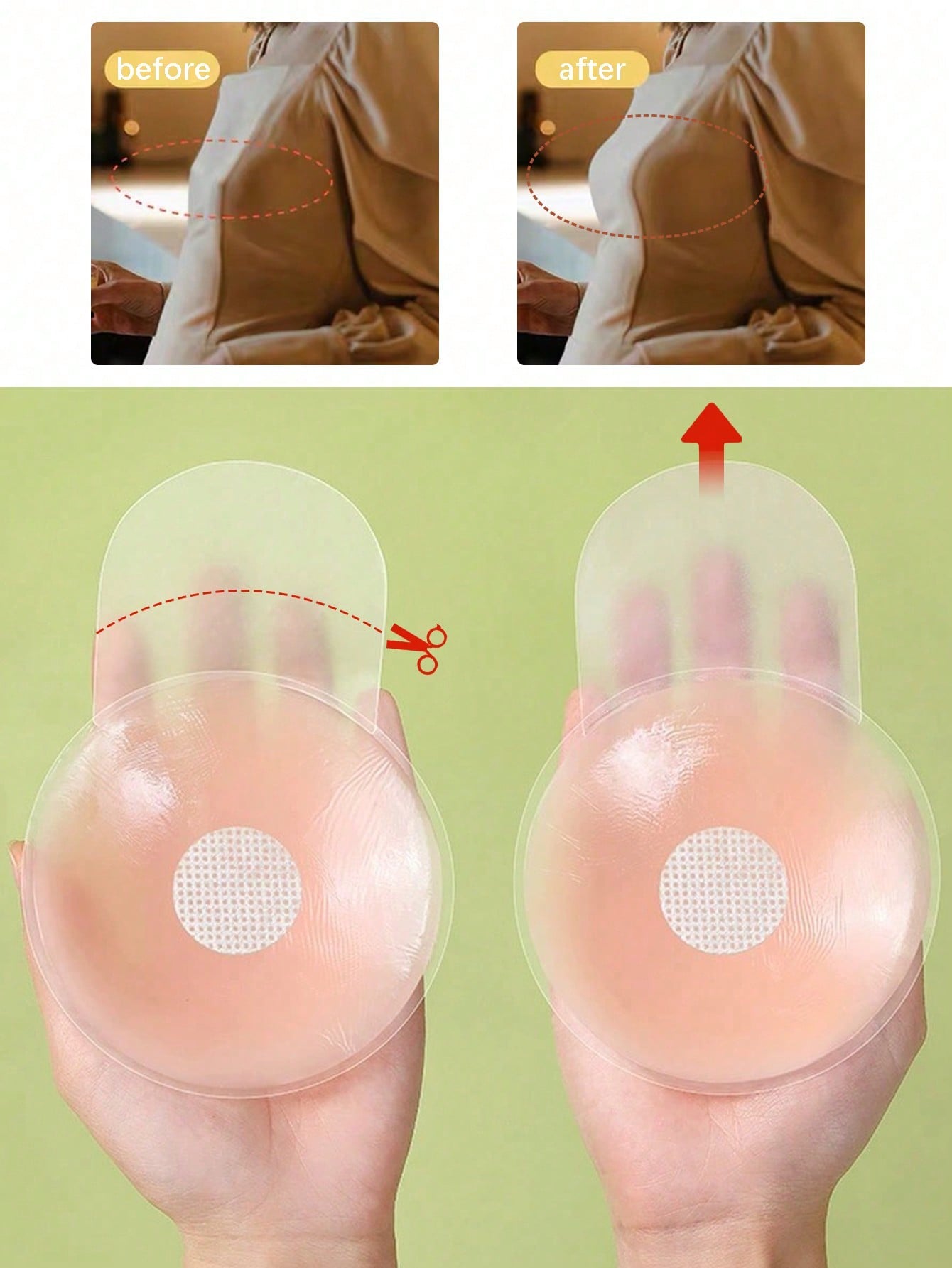 6.5cm Invisible Silicone Breas - Push Up Bra Silicone のレビューと価格