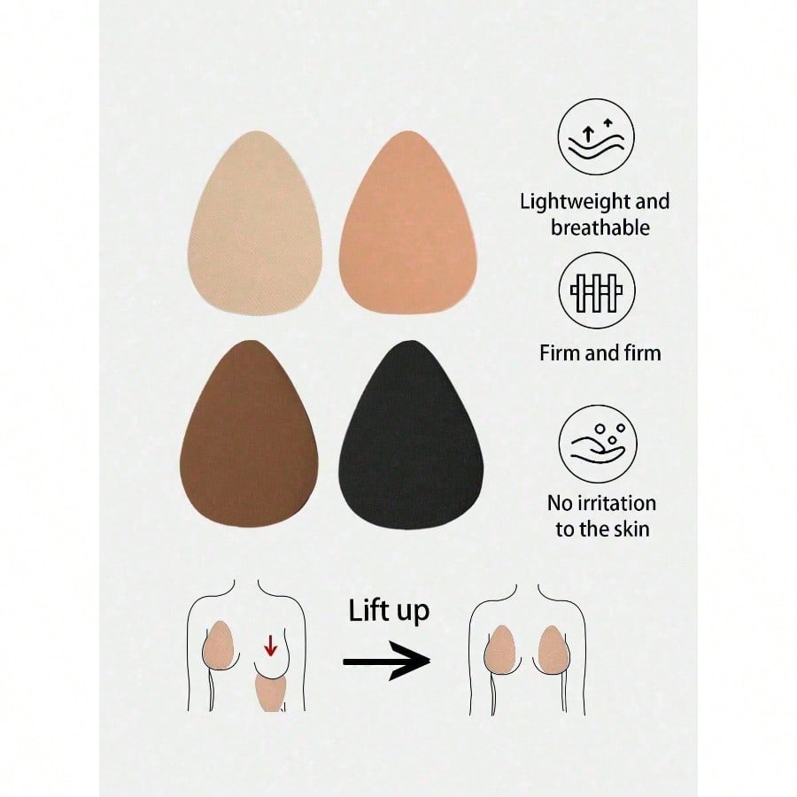 4pcs Plus Size Invisible Lift  - Strapless Bra Adhesive のレビューと価格