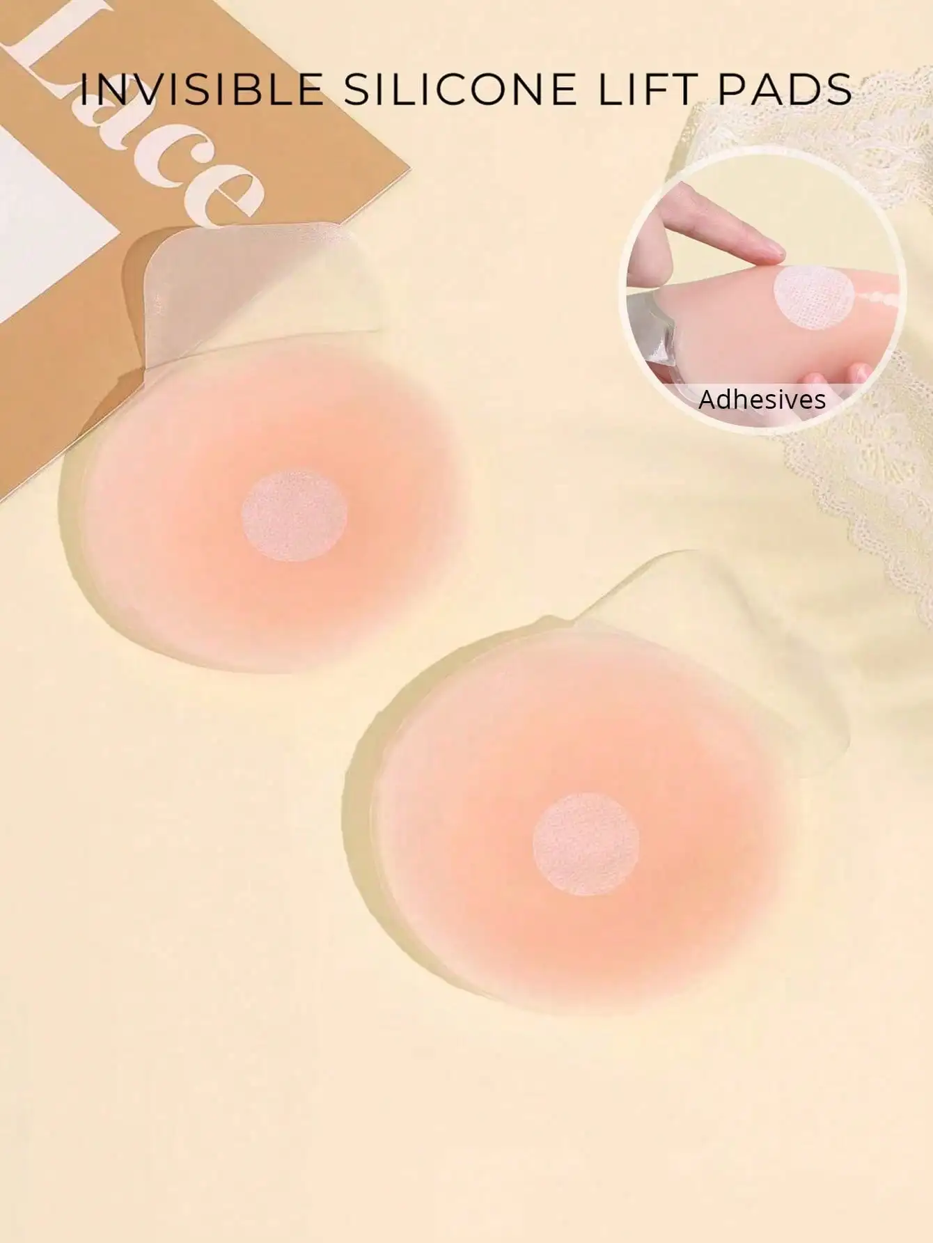 1 Pair Women's Silicone Breast - Strapless Bra Adhesive のレビューと価格