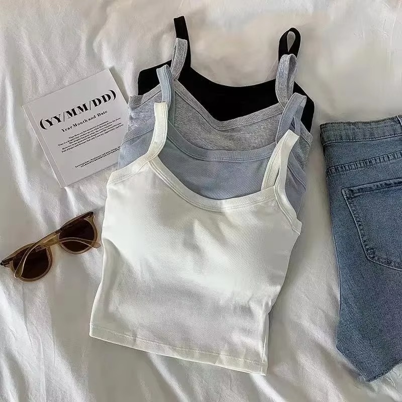 Crop Top Women Sexy Sleeveless - T Shirt Bra Seamless のレビューと価格